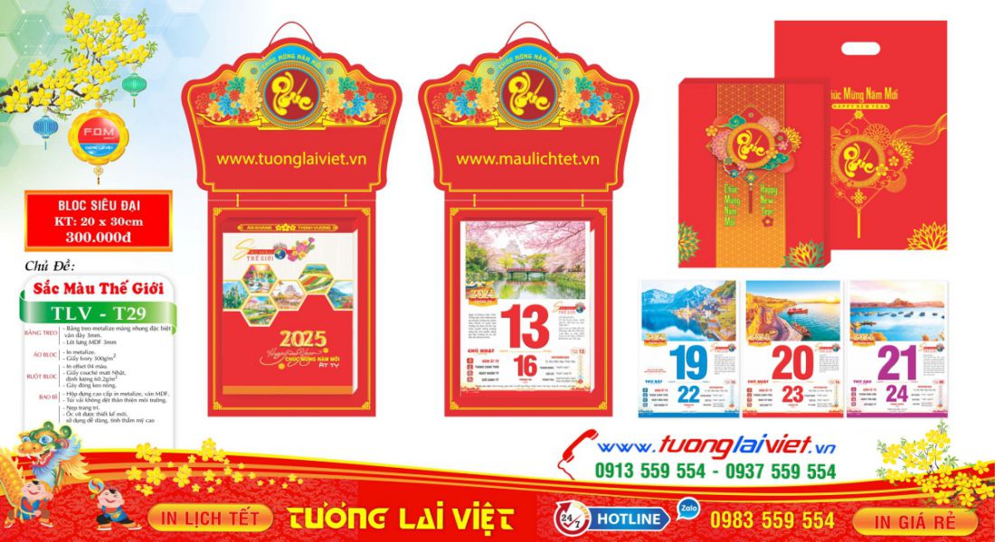 Mẫu Lịch Bloc Phong Cảnh Thế Giới