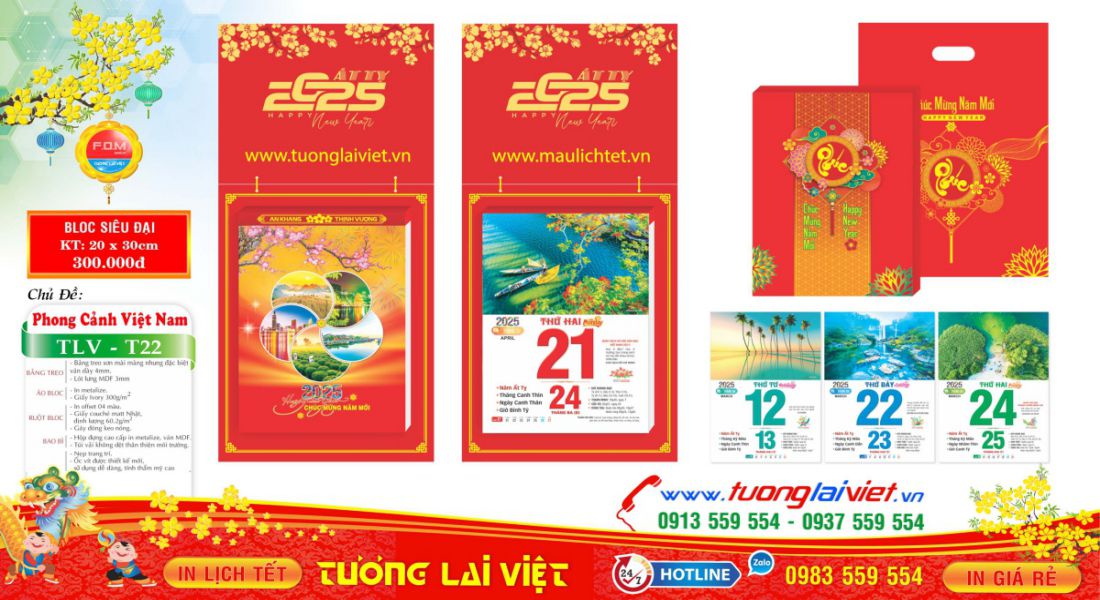Mẫu Lịch Bloc Phong Cảnh