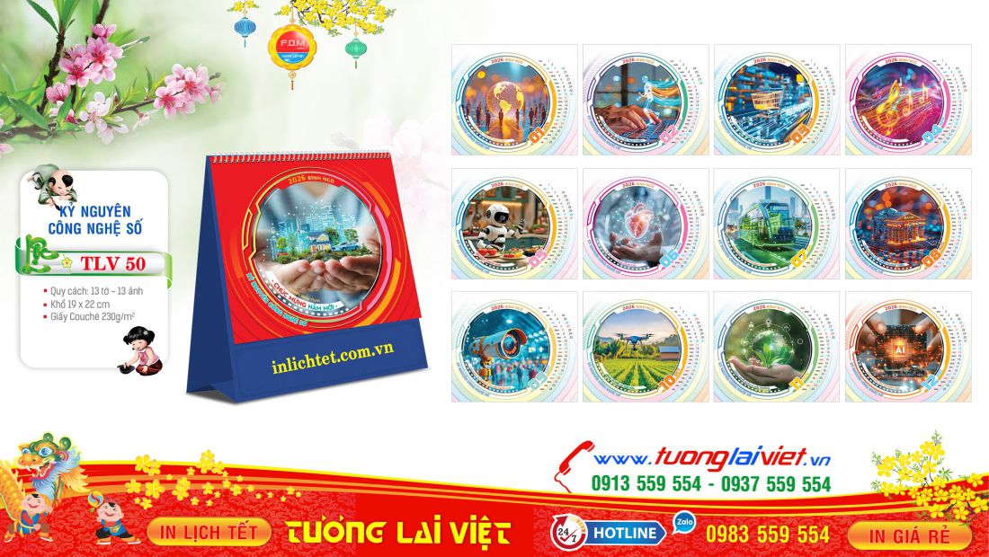 Mẫu Lịch Bàn Đứng Kỷ Nguyên Công Nghệ