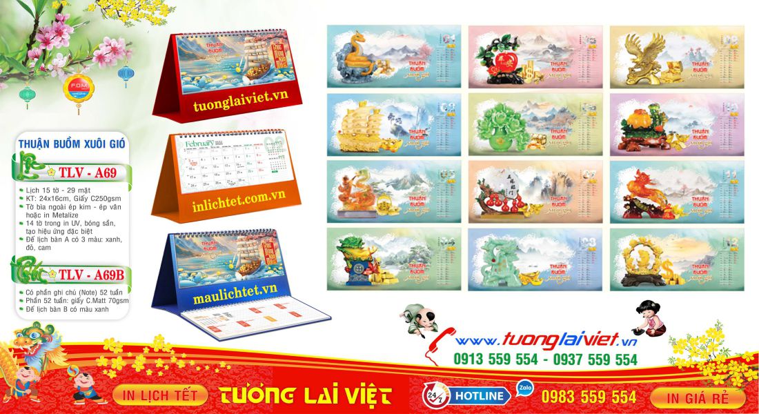 Mẫu Lịch Để Bàn Thuận Buồm Xuôi Gió